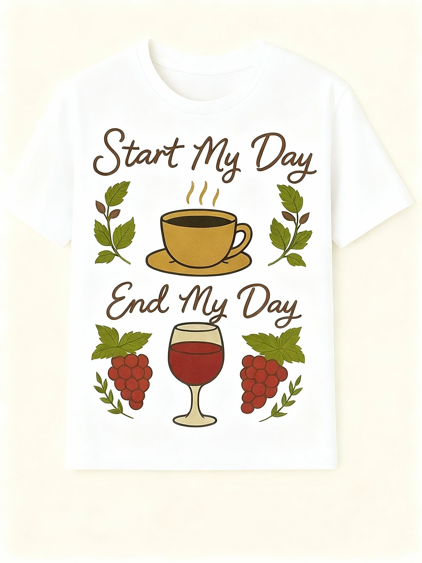 Fun Coffee and Wine T-shirt Design