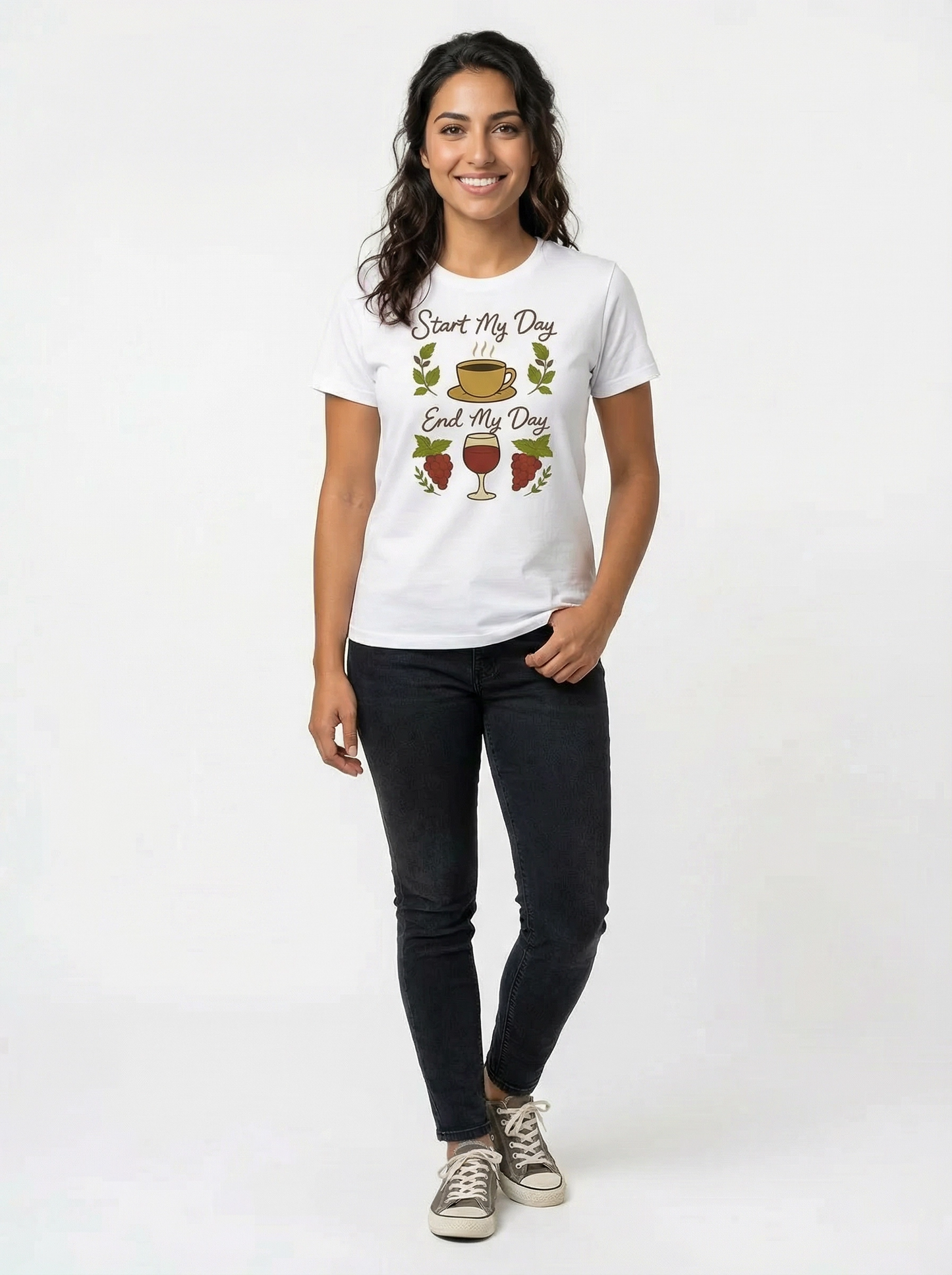 Fun Coffee and Wine T-shirt Design