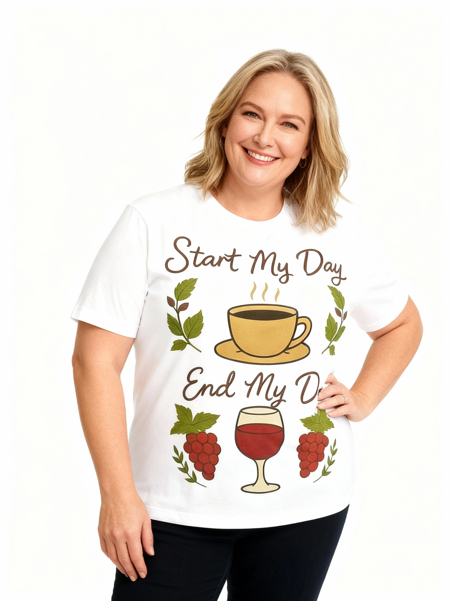 Fun Coffee and Wine T-shirt Design